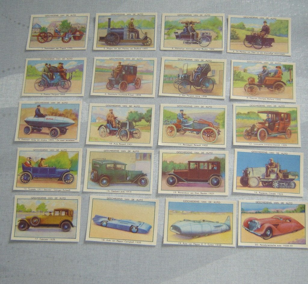 Chromos DE BIE Poperinghe Geschiedenis Auto Volledig 20st, Verzamelen, Foto's en Prenten, Verzenden, Zo goed als nieuw, Voor 1940