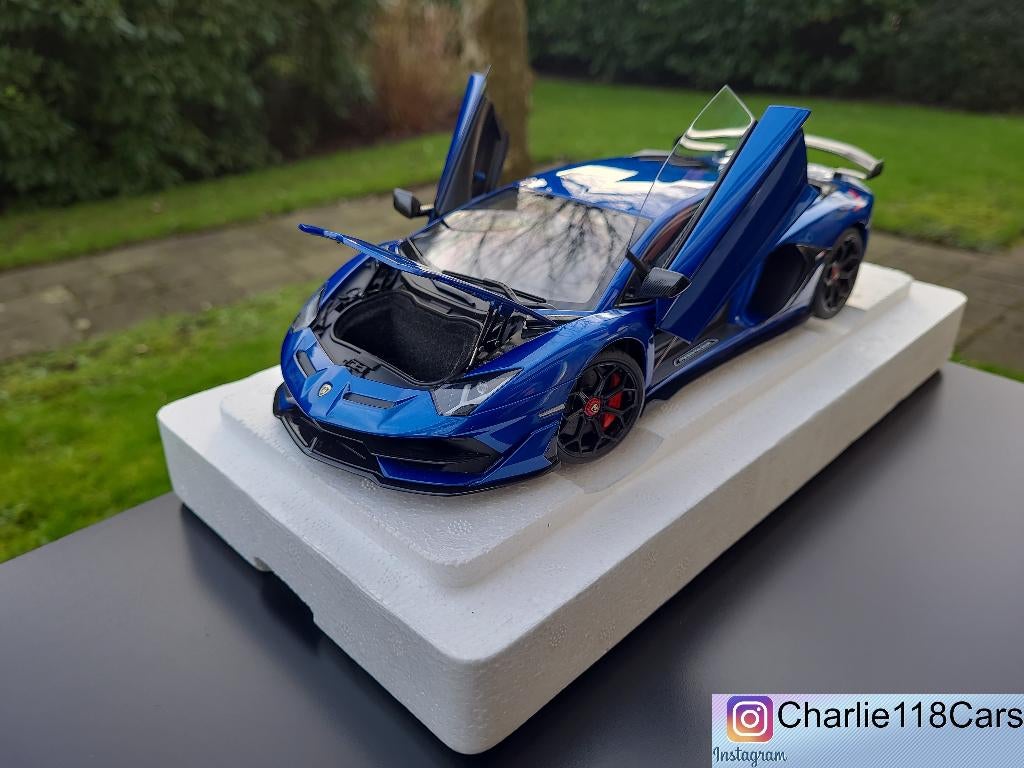 AUTOart 1/18 Lamborghini Aventador SVJ Blu Nethuns, Enlèvement ou Envoi, Neuf, Autoart