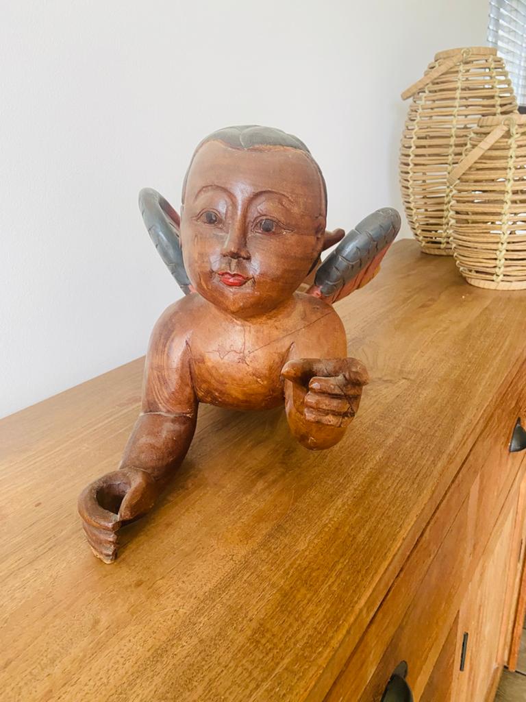 Engel uit hout, Ophalen, Hout