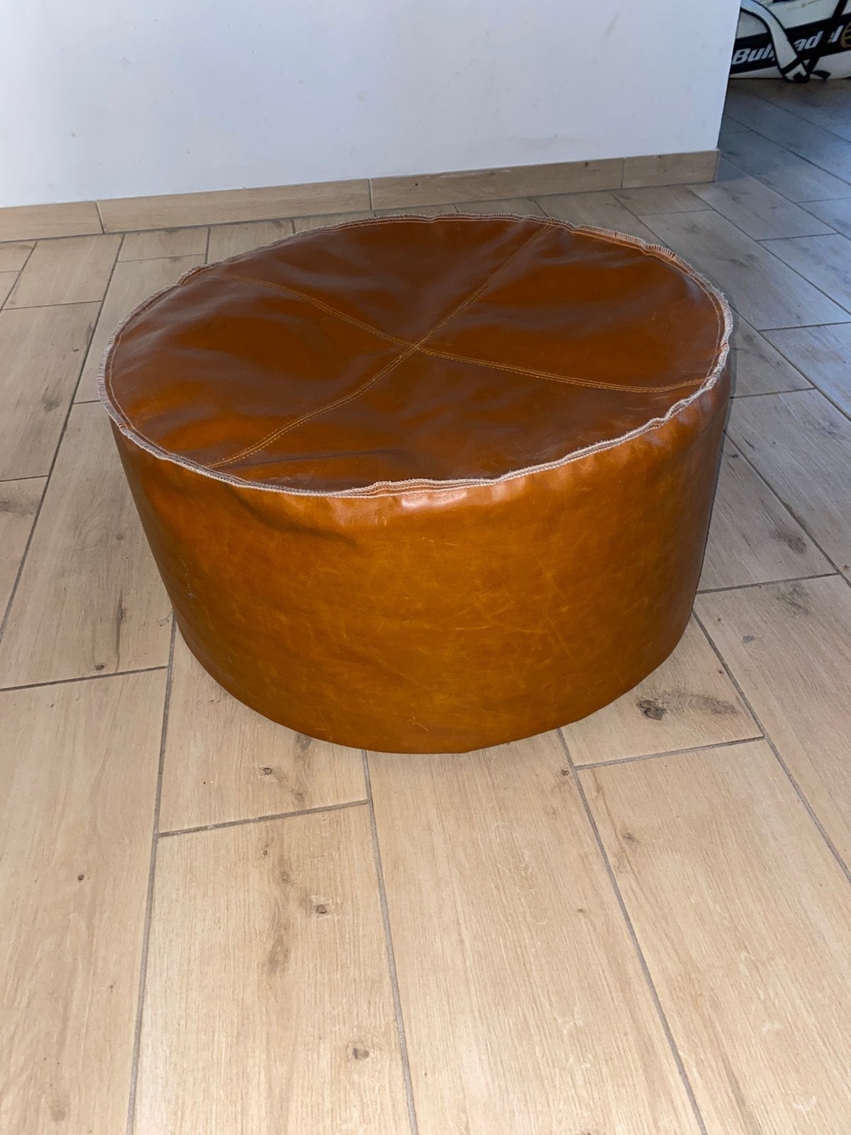 Pouf couleur camel, Ophalen of Verzenden, Zo goed als nieuw