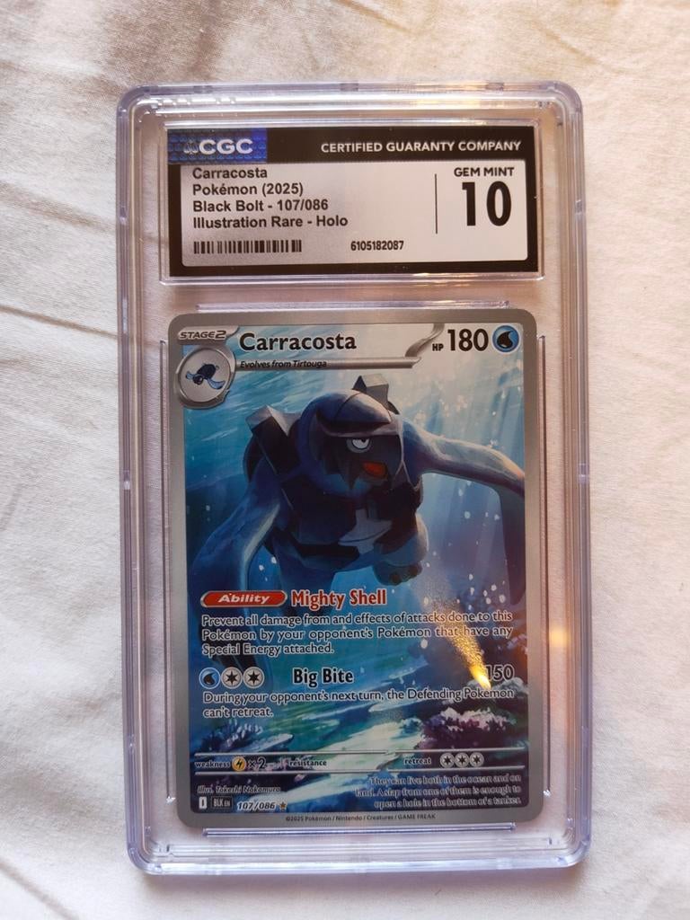 Pokémon TCG: Carracosta CGC 10 Black Bolt 107/086, Ophalen of Verzenden, Nieuw, Losse kaart