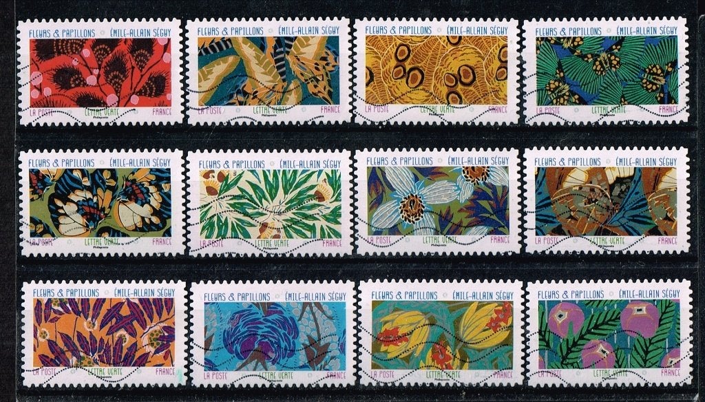Timbres-poste de France - K 5549 - fleurs et papillons, Envoi, Affranchi