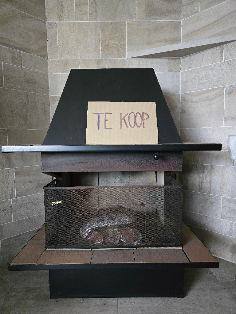 HOUTKACHEL OPEN HAARD MET ROOSTER, Ophalen, Gebruikt, Hout, Houtkachel