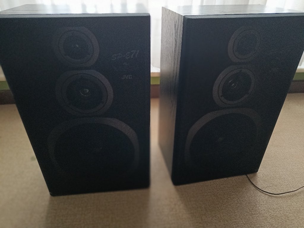 2 Boxen van JVC SP-E71BK E 60 W, Audio, Tv en Foto, Luidsprekerboxen, Ophalen, Zo goed als nieuw, JVC