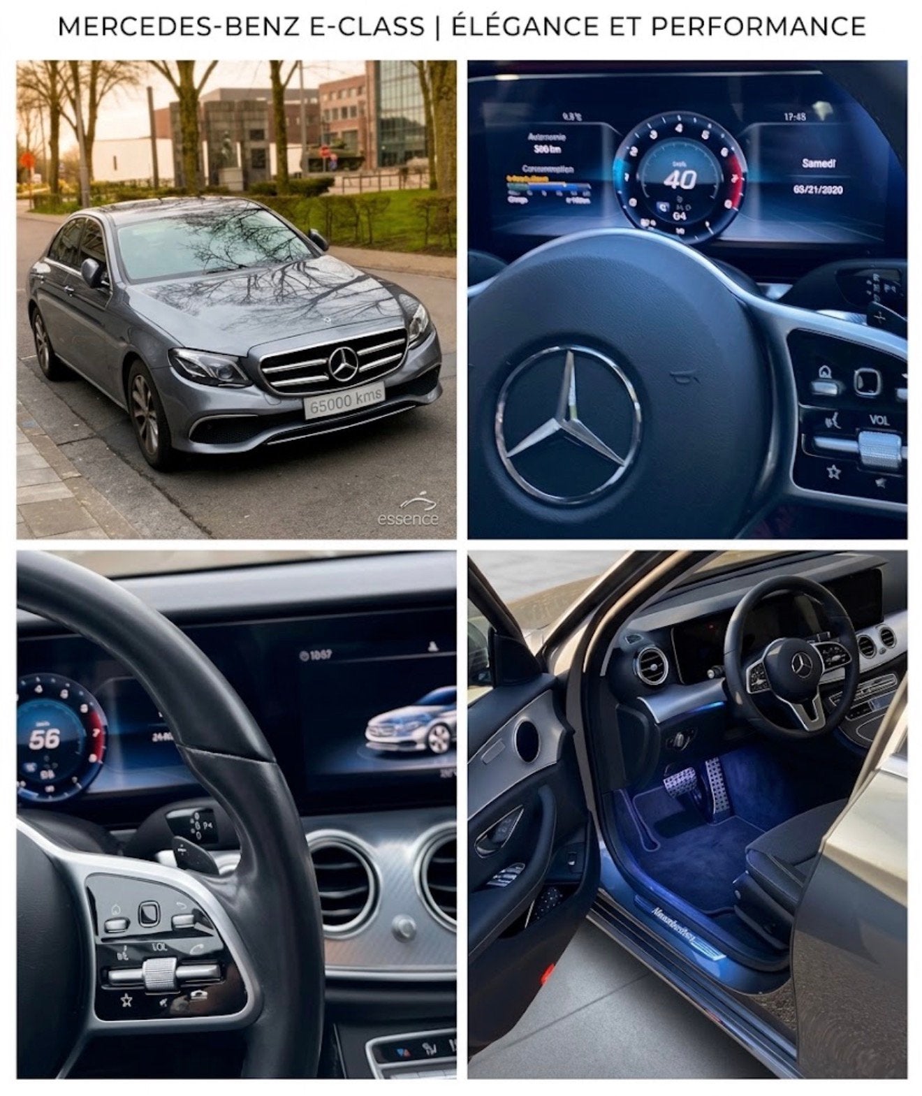 Mercedes classe E essence, Argent ou Gris, Achat, Noir, Berline