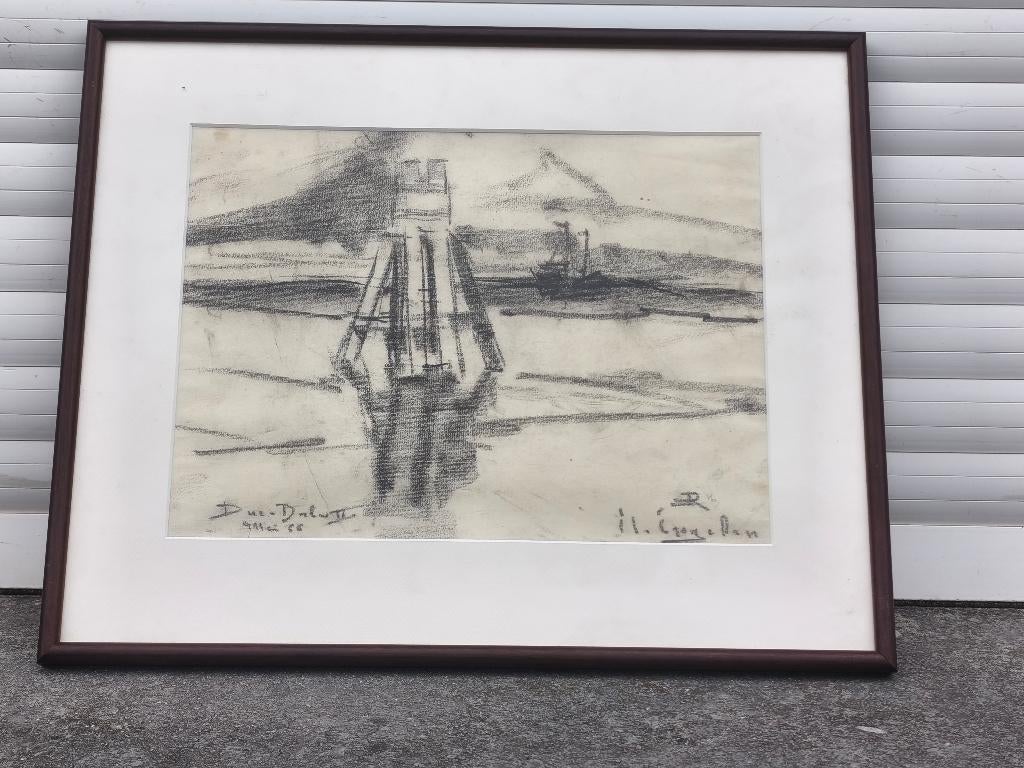 Dessin signe engelen, Antiquités & Art, Art | Dessins & Photographie, Enlèvement ou Envoi