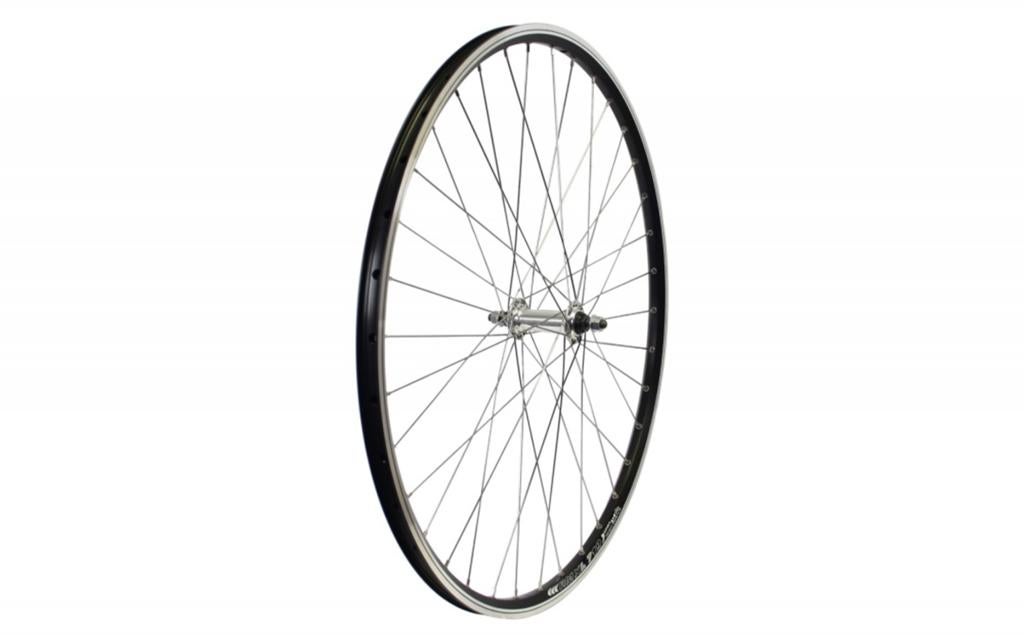 Voorwiel 28C Dubbelw. V-brake (moeren) inox sp. - zwart, Ophalen, Zo goed als nieuw