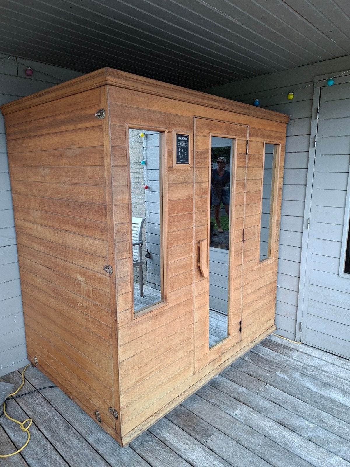 Infrarood sauna 4 pers. Doe een bod, weg is weg!, Sport en Fitness, Sauna, Ophalen, Gebruikt, Infrarood, Complete sauna