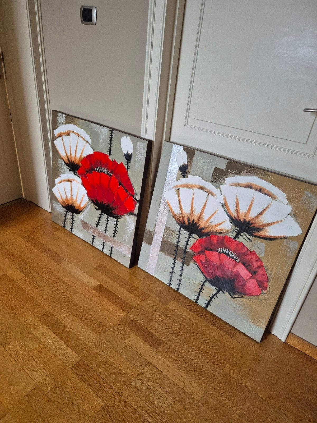 moderne schilderijen klaprozen, Antiek en Kunst, Ophalen of Verzenden