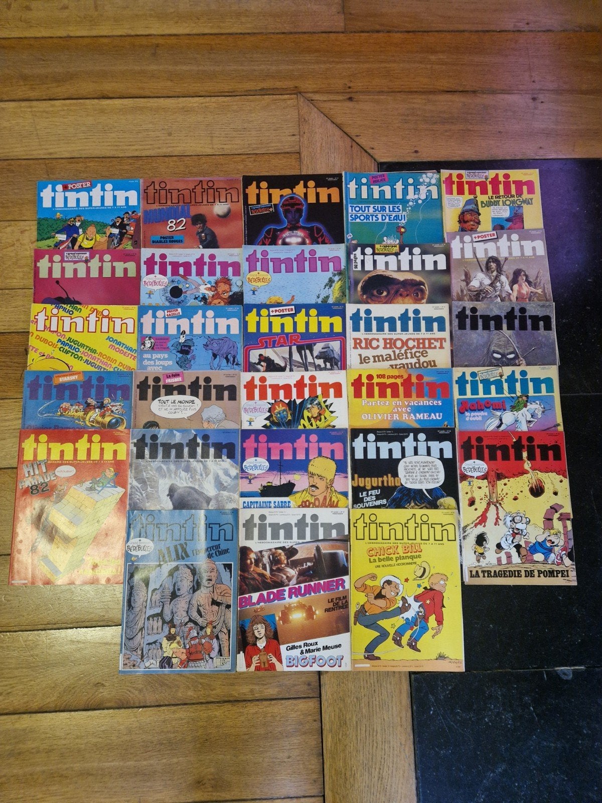Lot de 28 journal hebdomadaire tintin, 1982, Livres, Enlèvement ou Envoi