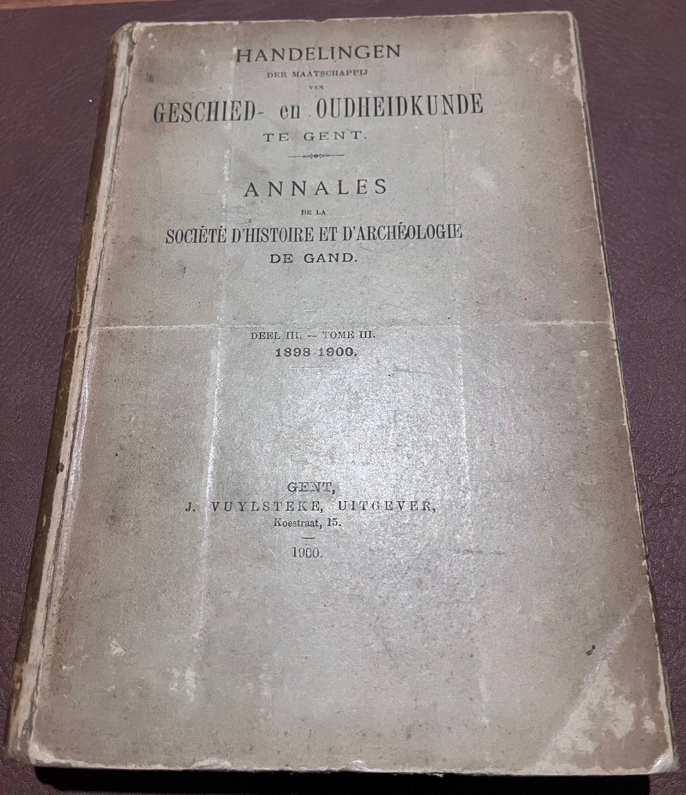 Antiek boek - Handelingen der maatschappij - Geschied-en ….., Ophalen of Verzenden