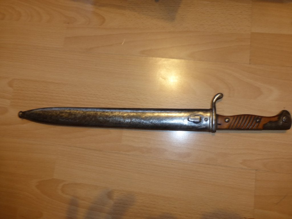 Baionnette Mauser S. 98 /05 2e type dents de scie ww1, Collections, Envoi, Armée de terre, Couteau ou Poignard