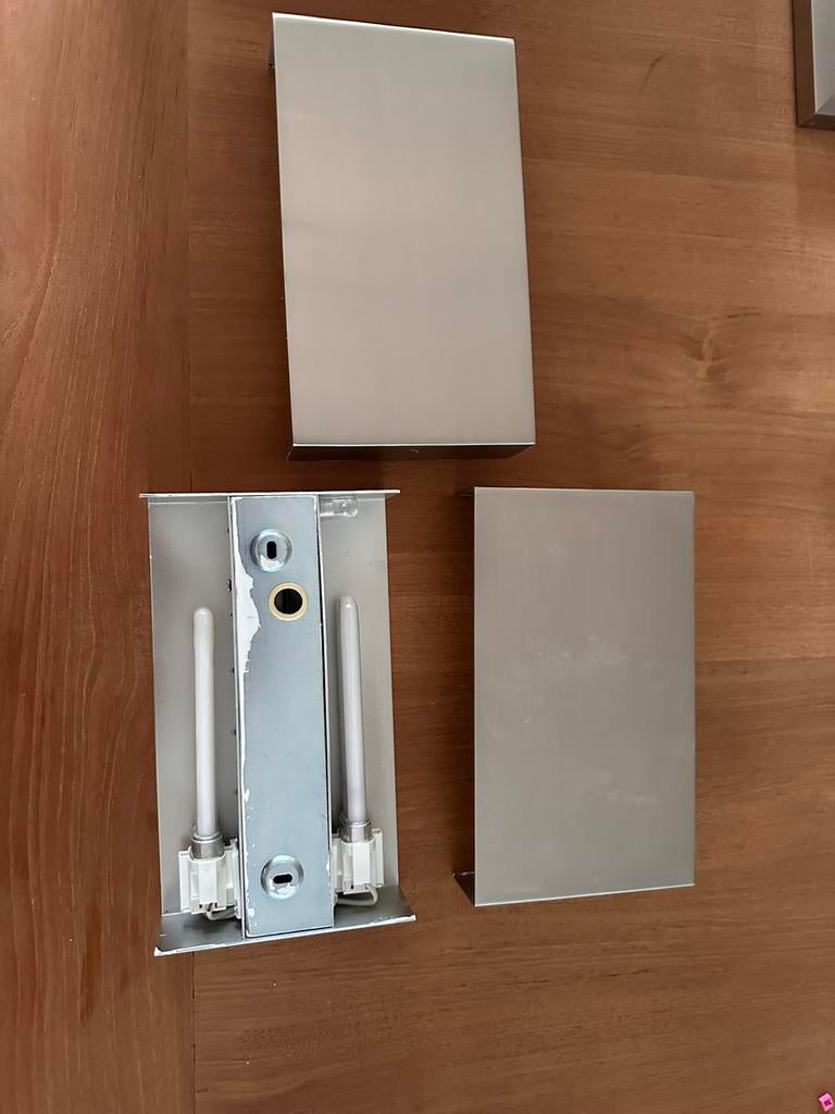 Wandlamp inox set van 3, Ophalen, Zo goed als nieuw