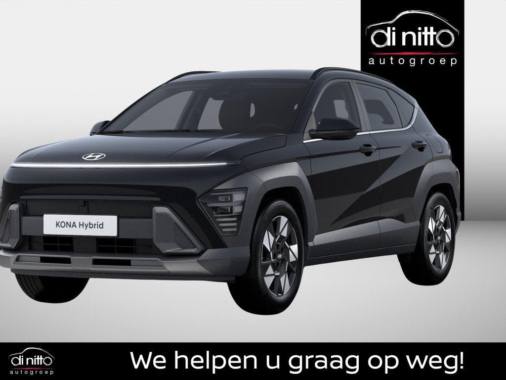 Hyundai Kona 1.6 GDi Hybrid Shine 6-DCT, Auto's, Voorwielaandrijving, Stof, Zwart, 2 kWh