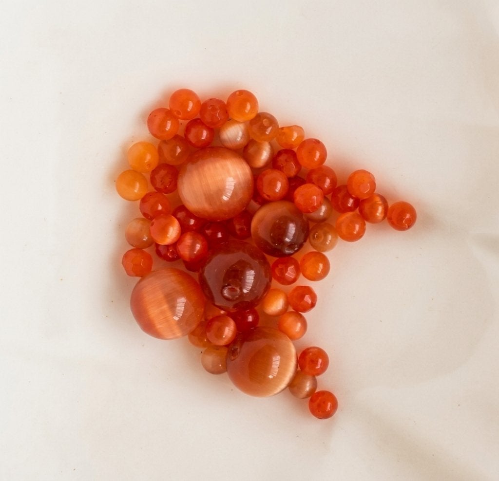 lot kralen 56 oranje katoog rond en facet 4-10mm, Ophalen of Verzenden, Nieuw, Kraal
