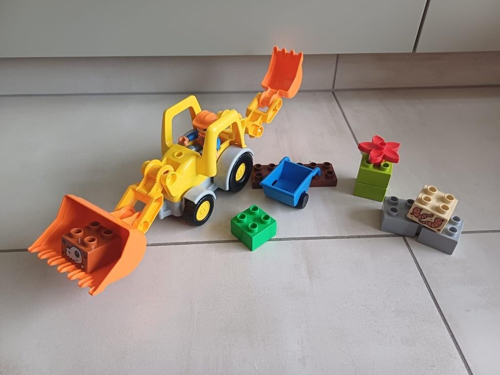 LEGO DUPLO 10811 - Graaflaadmachine, Ophalen, Overige thema's, Zo goed als nieuw, Compleet