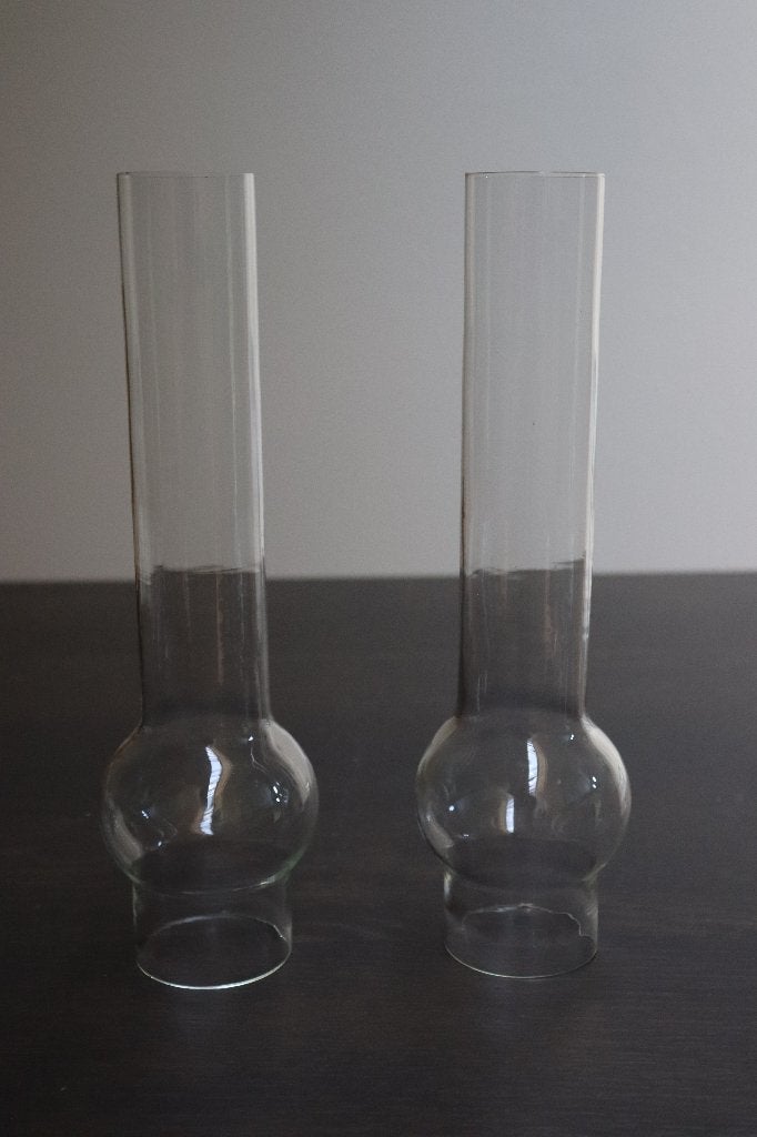glas voor petroleumlamp of olielamp twee stuks, Ophalen, Zo goed als nieuw, Glas, Klassiek