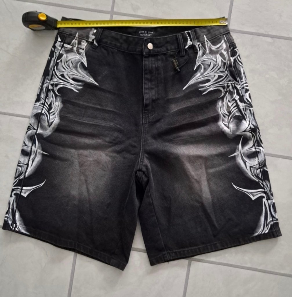 Zwart Denim met Tribal Print, Andere, Verzenden, Zwart, Nieuw