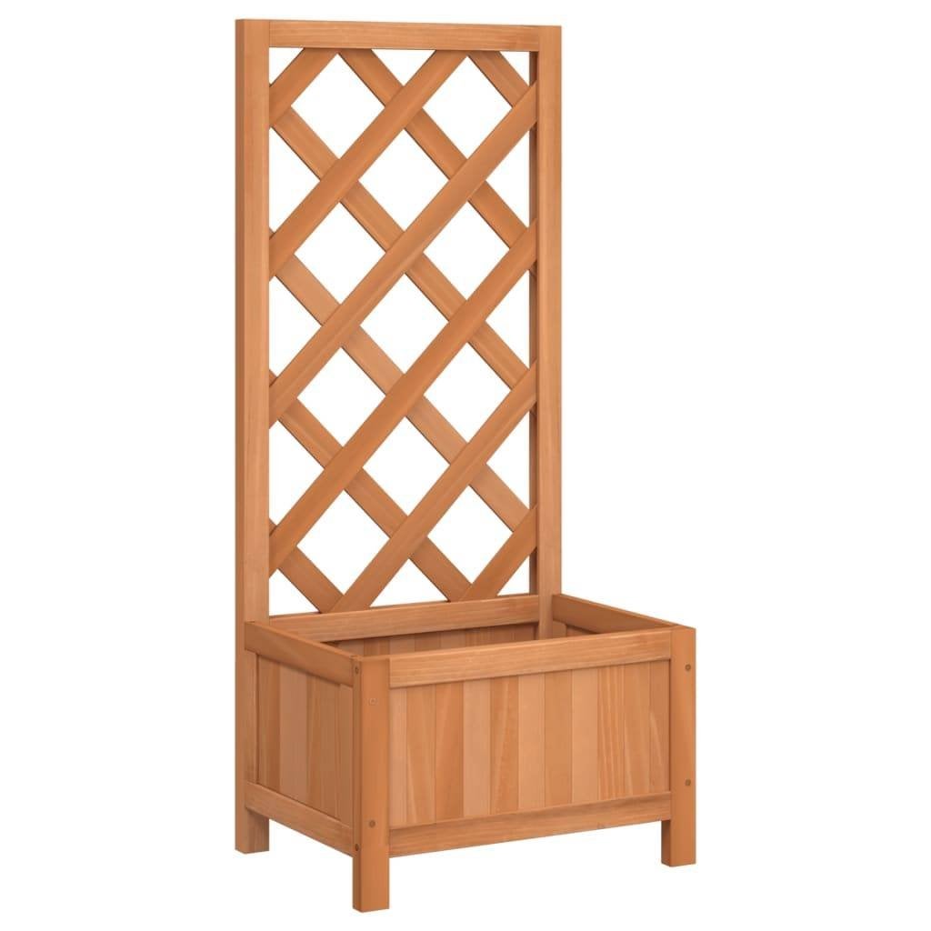 Jardinière avec treillis marron bois massif de sapin, Enlèvement, Neuf, Bois, Jardin