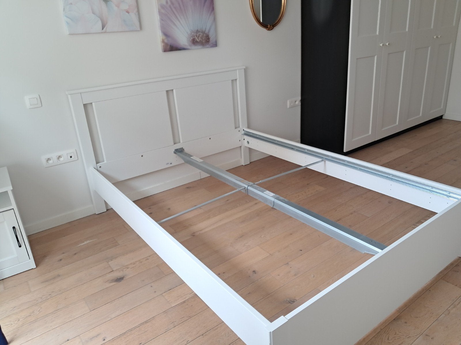 IKEA wit bedframe van 140x200 cm - Perfecte staat - A S, Ophalen, Wit, Tweepersoons, 140 cm