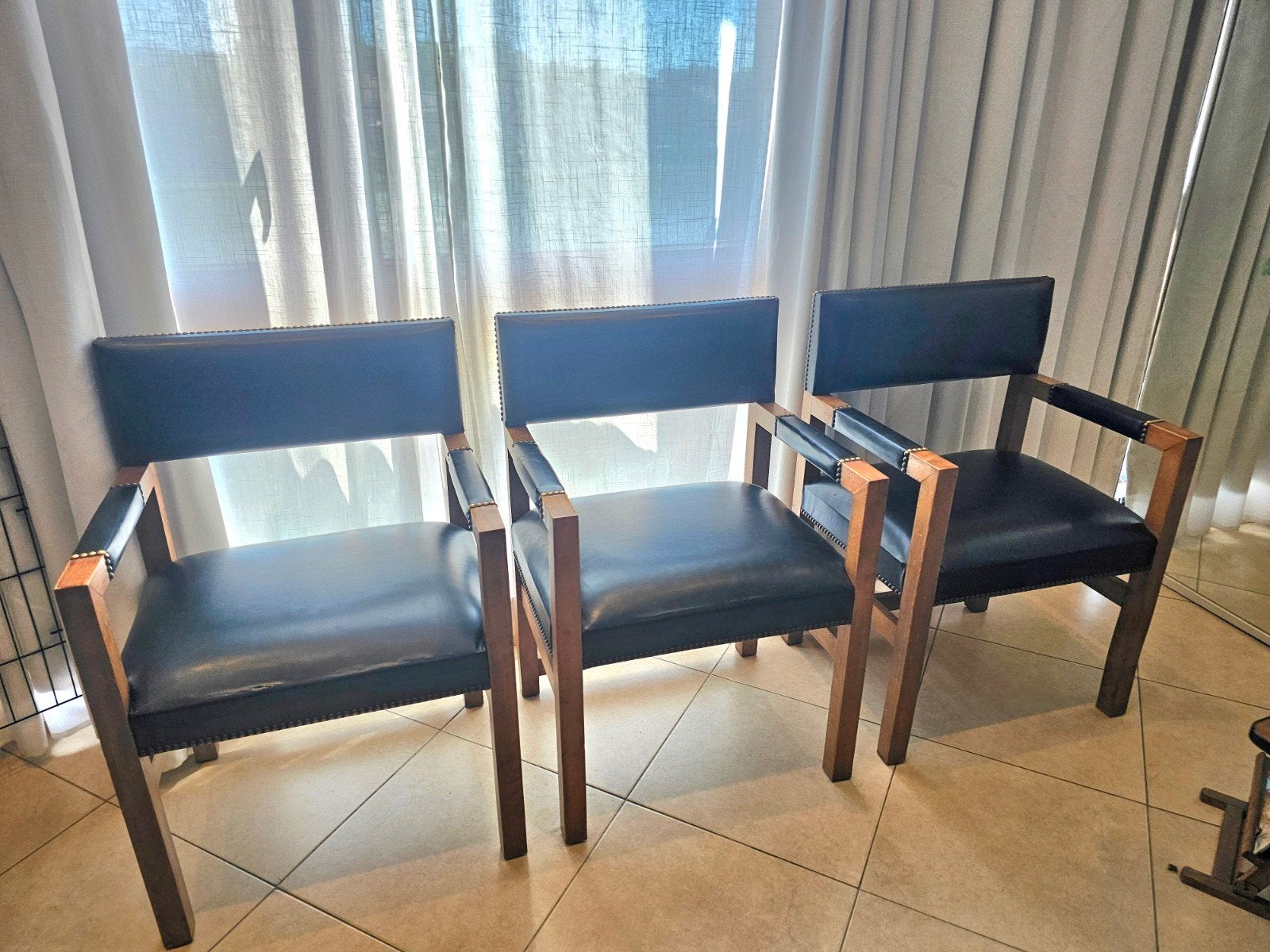 Trio de chaises, Noir, Bois, Une