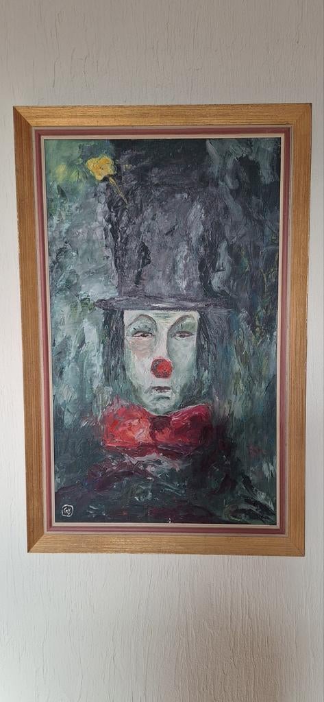 Schilderij artiest/ clown, Antiek en Kunst, Ophalen