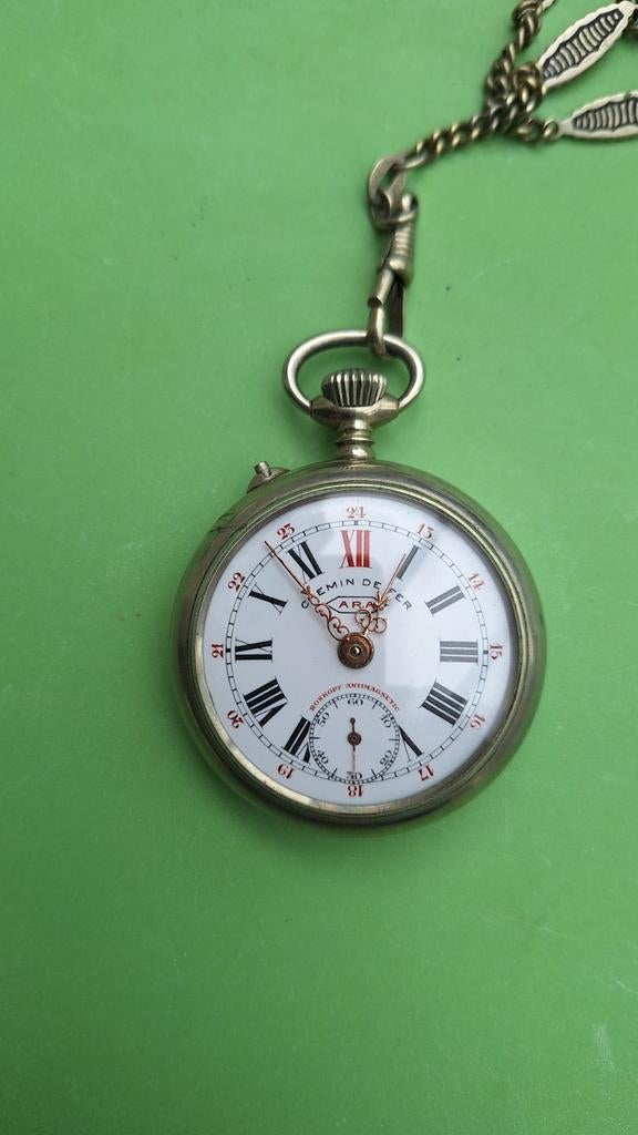 Zakhorloge roskopf, Handtassen en Accessoires, Ophalen, Zakhorloge, Met ketting