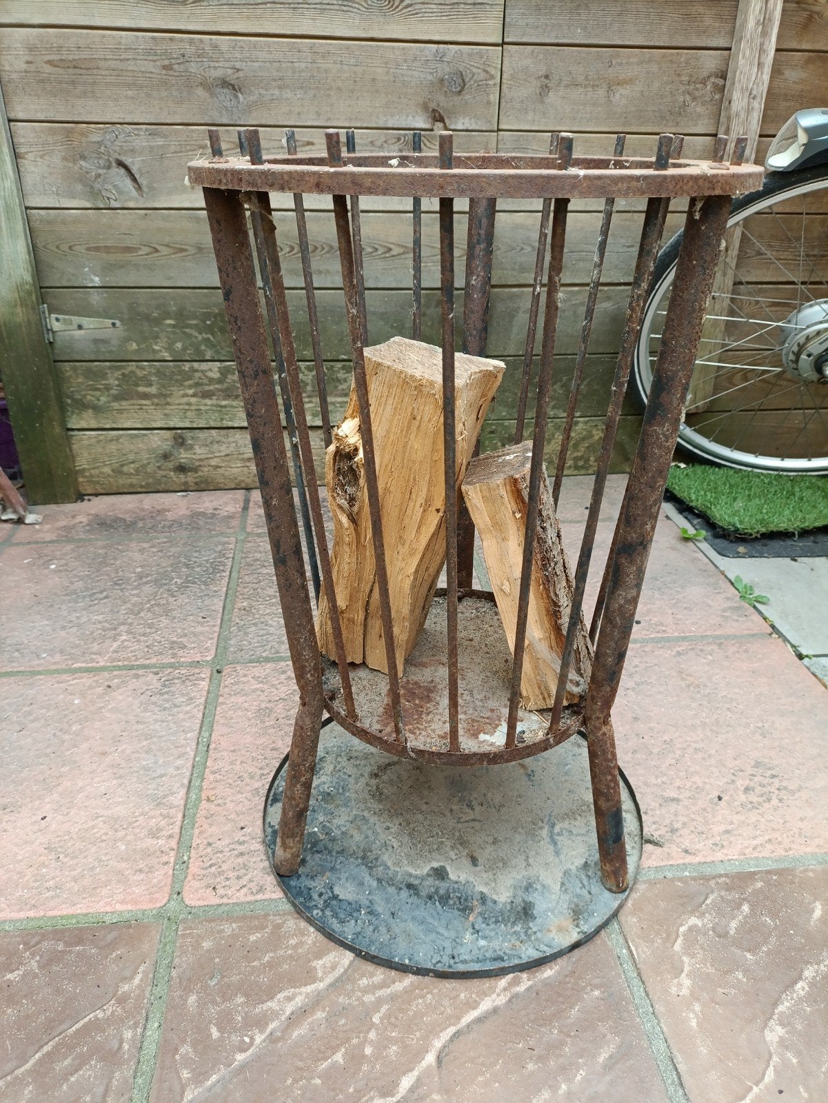 vuurmandje ijzer vuurkorf, Tuin en Terras, Ophalen, Gebruikt, Vuurkorf