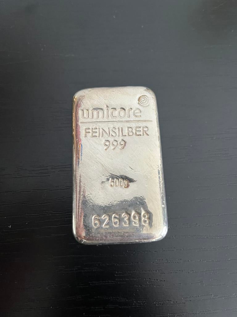 500 gram zilver baar, Enlèvement ou Envoi, Or