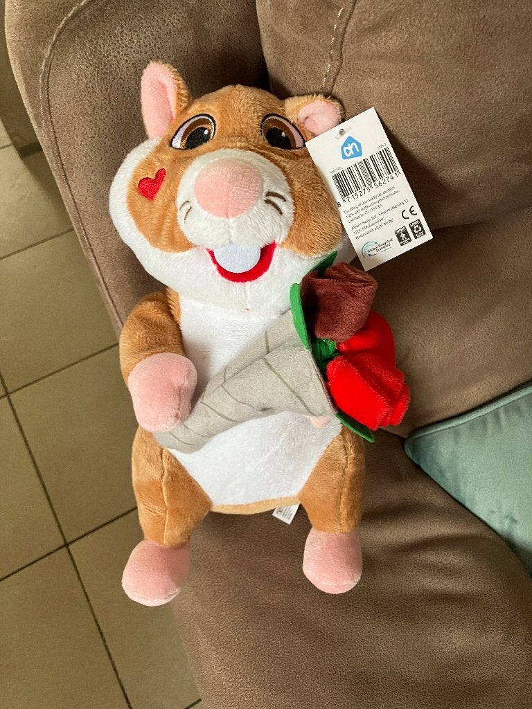 Nieuwe Albert Heijn ( ah ) hamster - Valentijn bos rozen, Enfants & Bébés, Jouets | Peluches, Enlèvement ou Envoi, Neuf, Hamster