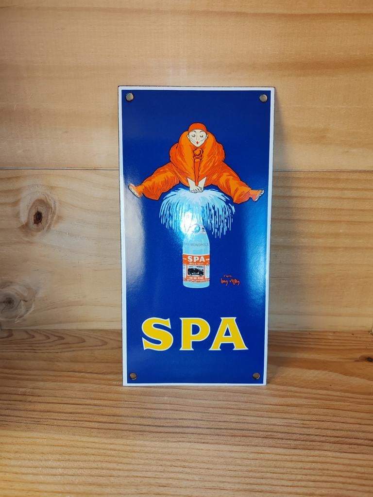 Emaille plaat van Spa, Verzamelen, Ophalen of Verzenden, Zo goed als nieuw, Reclamebord
