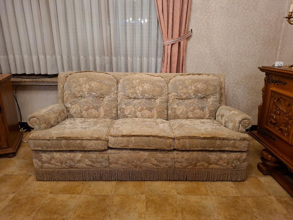 Klassieke 3‑zit sofa met bloemendessin, Trois personnes, Banc droit, Enlèvement, Utilisé