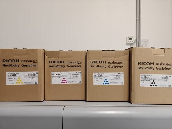 5 cartouches Ricoh type MP C8003 (+ 1 cartouche IM C8000), Enlèvement ou Envoi, Neuf, Toner, RICOH