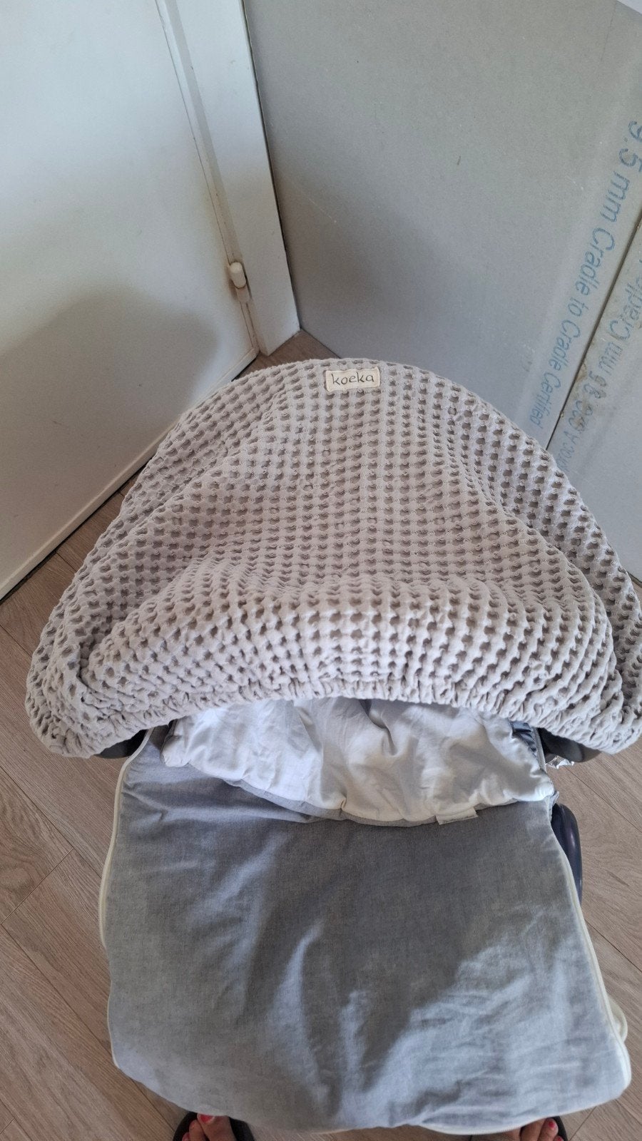 maxi cosy met overtrek, Ophalen, Voetenzak, Koeka