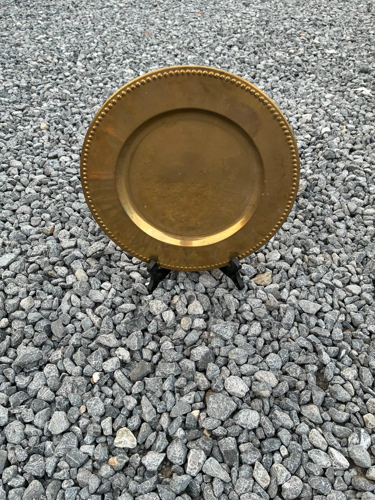 Assiette/bol décoratif vintage en laiton avec support, Enlèvement