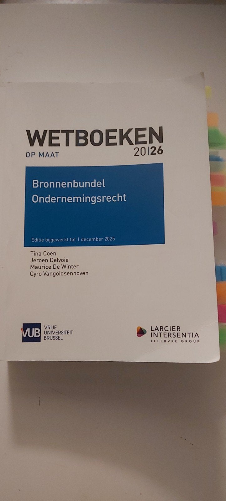 wetboeken bronnenbundel ondernemingsrecht, Boeken, Ophalen of Verzenden, Gelezen, Overige vakken, Jeroen Delvoie, Tina Coen