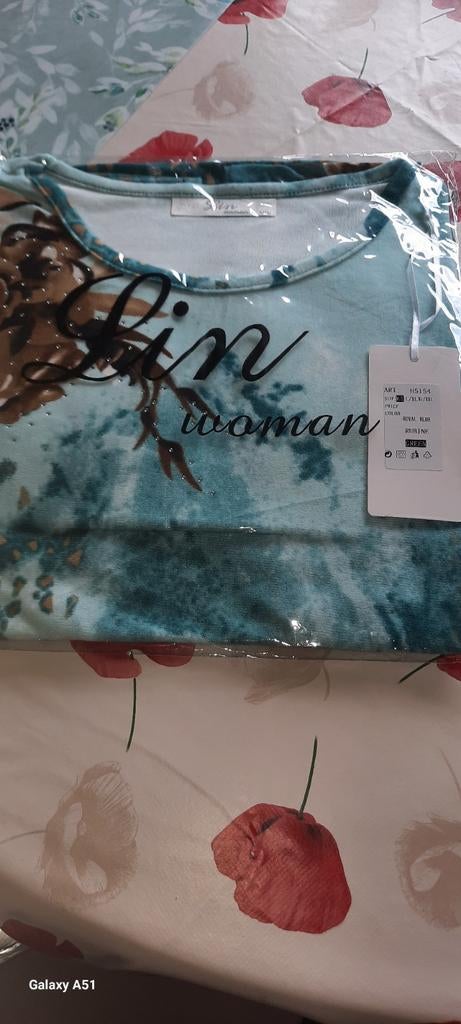 Dames-T-shirt met negen lange mouwen, nooit gedragen, maat M, Kleding | Dames, Blauw, Lin, Nieuw, Ophalen of Verzenden