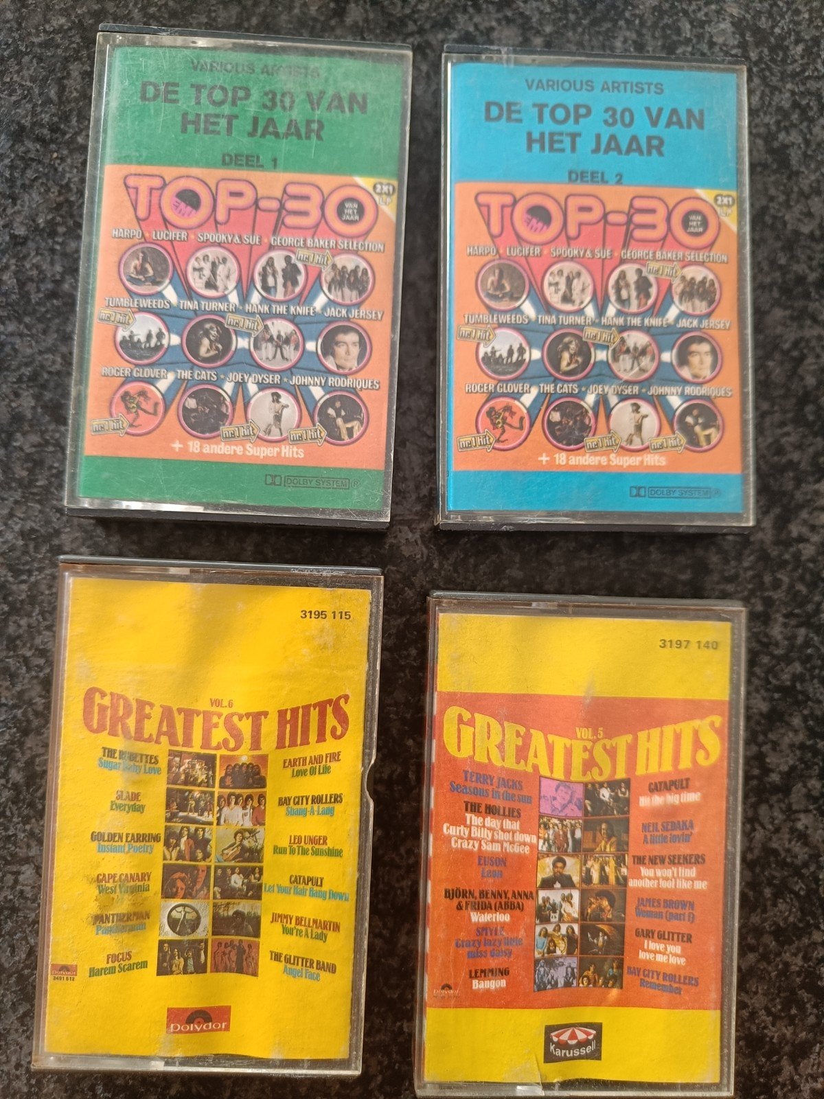 Top 30 van het Jaar (Deel 1 & 2) en  Polydor/Karussell Gre, Cd's en Dvd's, Cassettebandjes, Ophalen of Verzenden