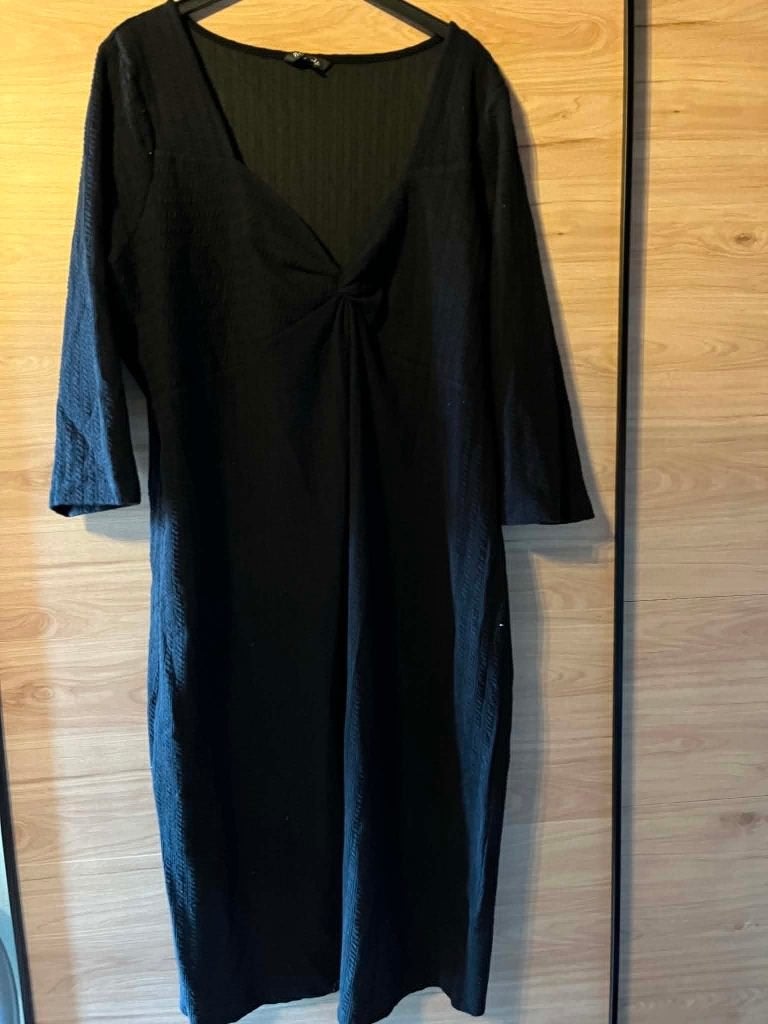 lang zwart kleed ms mode xxl 52, Kleding | Dames, Ophalen of Verzenden, Zo goed als nieuw, MS Mode, Jurk