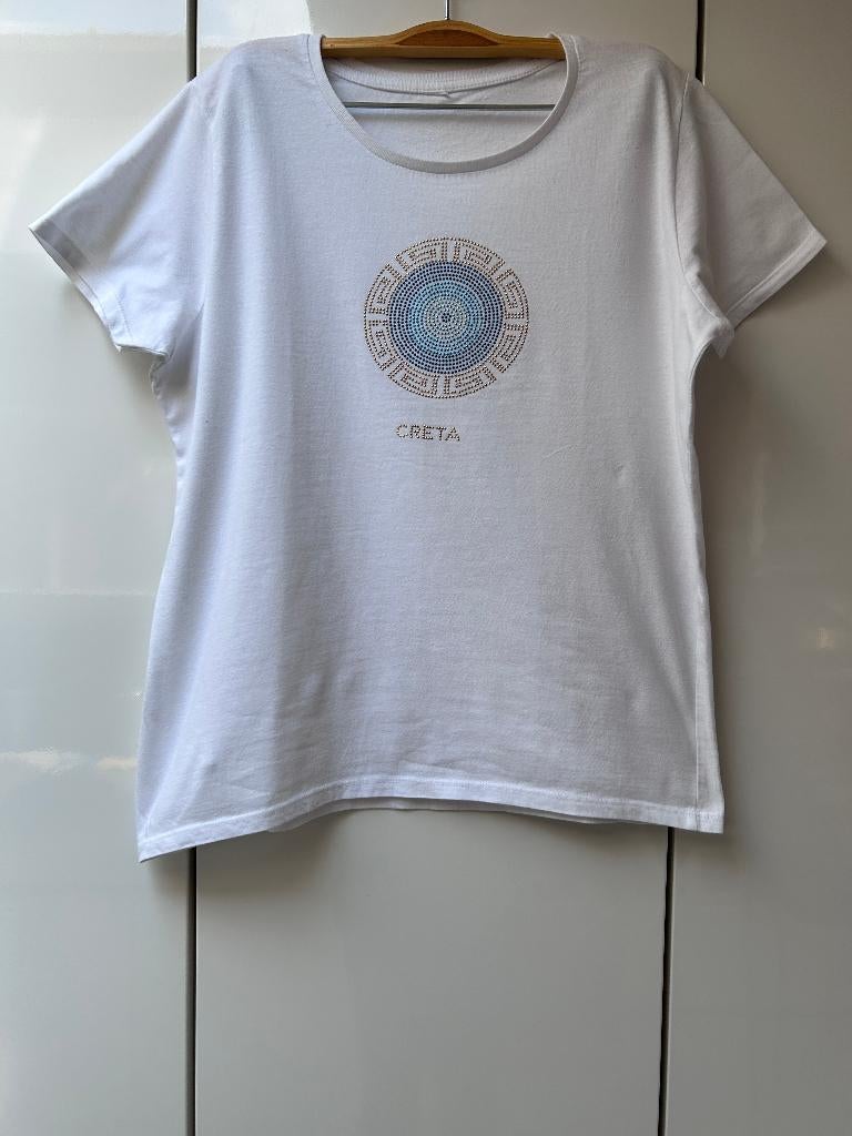 Creta wit T-shirt - Maat M, Maat 38/40 (M), Sans marque, Wit, Ophalen of Verzenden