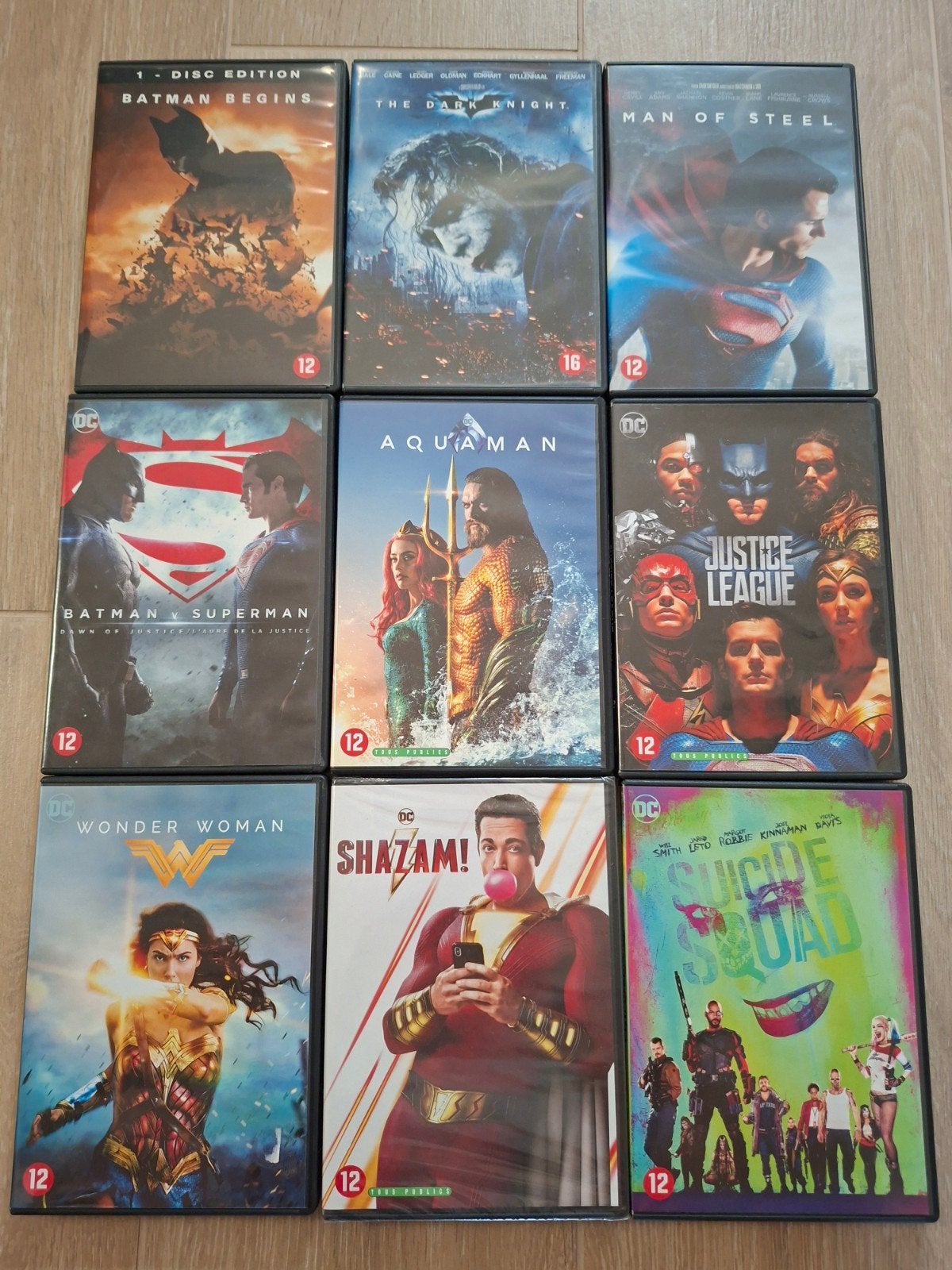 Mooie set van 9 DC Comics Superhero DVD's, Action, Anglais, Enlèvement, À partir de 12 ans