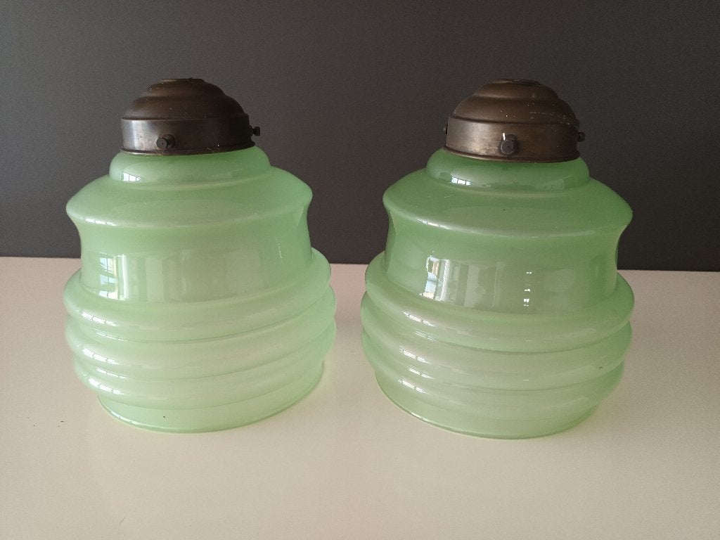 opaline/Art Deco lampkappen., Ophalen of Verzenden, Art deco, Glas, Wanddecoratie