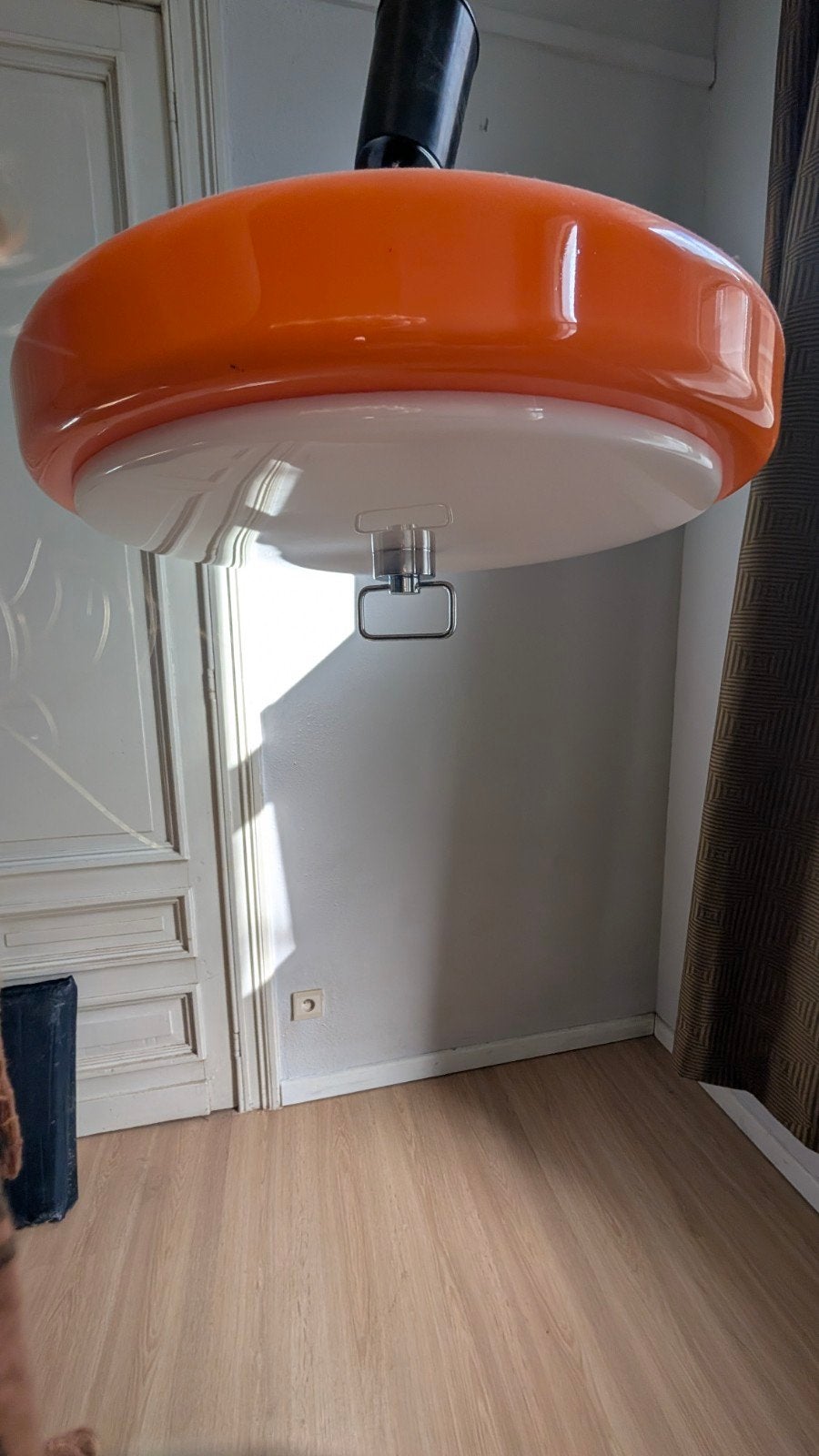 Lampe suspendue Space Age Vintage 1977 — Lampe UFO orange ré, Enlèvement, Vintage