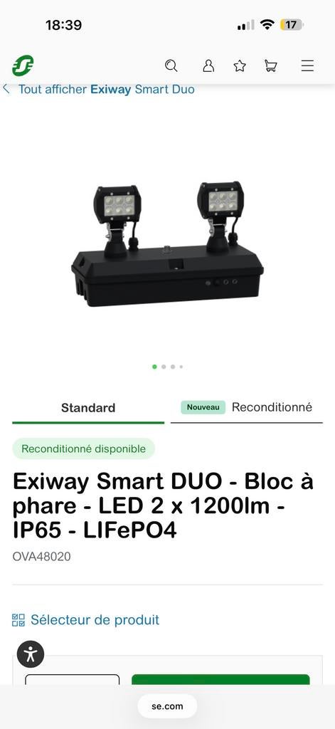 Schneider Exiway Smart duo, Articles professionnels, Enlèvement