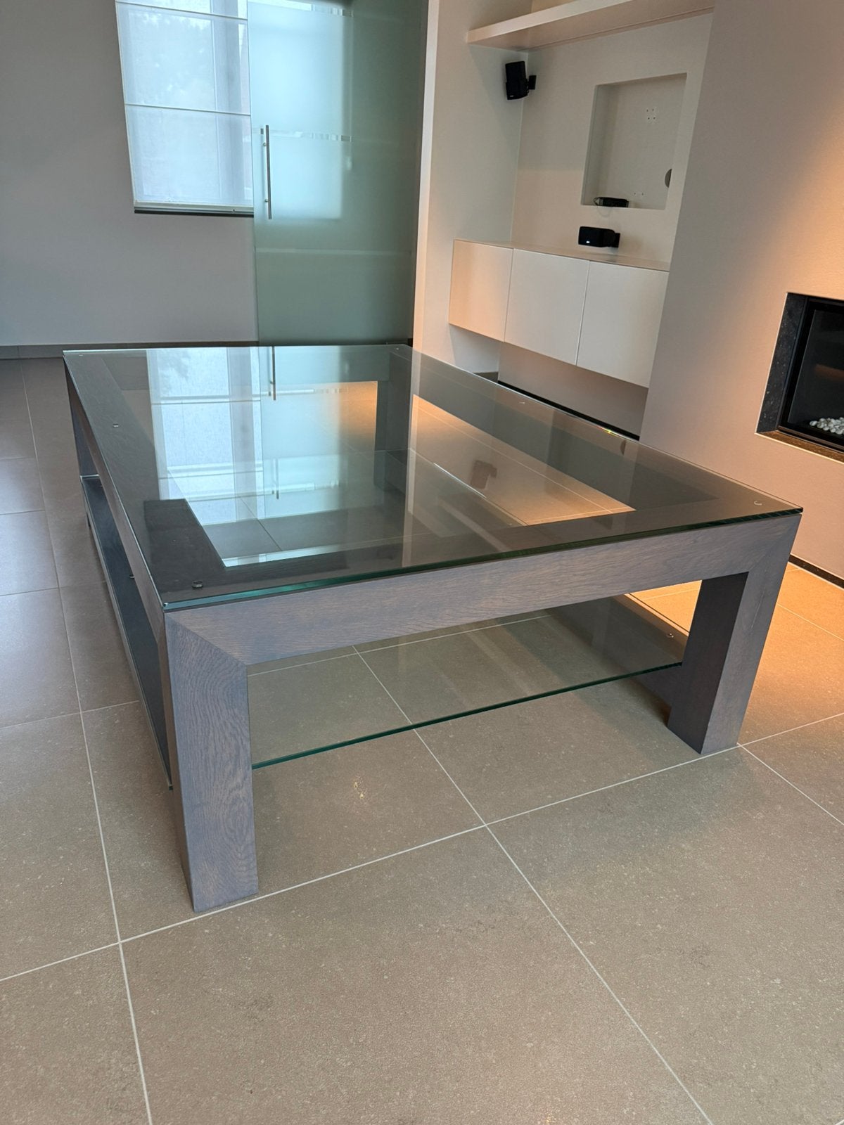 Degelijke salontafel - glas - doe een goed bod, Ophalen, Zo goed als nieuw, Glas