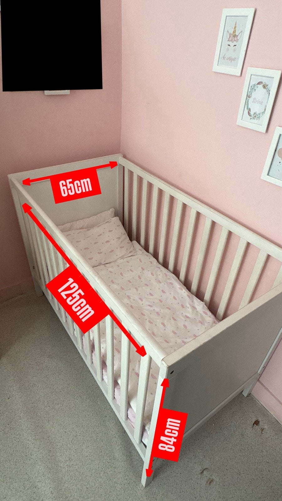 Lit pour bébé complet, Enfants & Bébés, Enlèvement, Comme neuf, Matelas