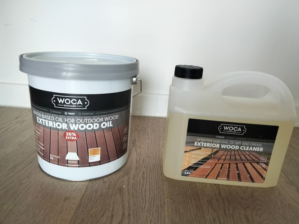 Woca Exterior Wood oil 3l + Wood cleaner 2,5l, Jardin & Terrasse, Enlèvement ou Envoi, Neuf, Bois, Porte du jardin
