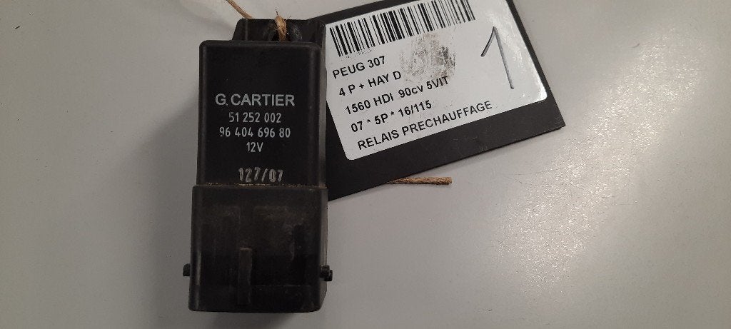 VOORGLOEI RELAIS Peugeot 307 (3A / C/D) (9640469680), Kontakt-peugeot@peugeot.com, Gebruikt, Peugeot Deutschland GmbH, Bahnhofsplatz
65423  Rüsselsheim, DE