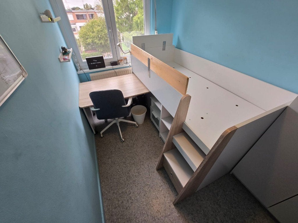Halfhoogslaper met bureau, Ophalen, Gebruikt, Halfhoogslaper