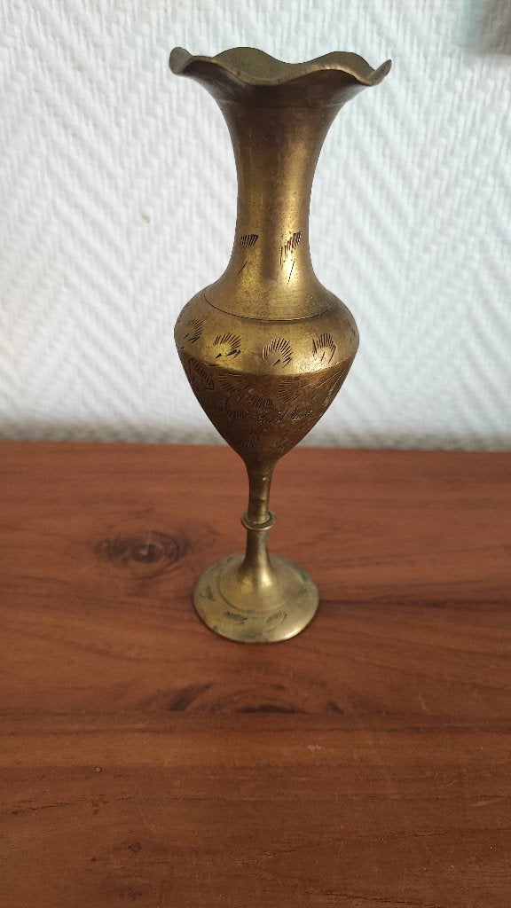 Vase en cuivre avec gravures, Enlèvement ou Envoi, Cuivre